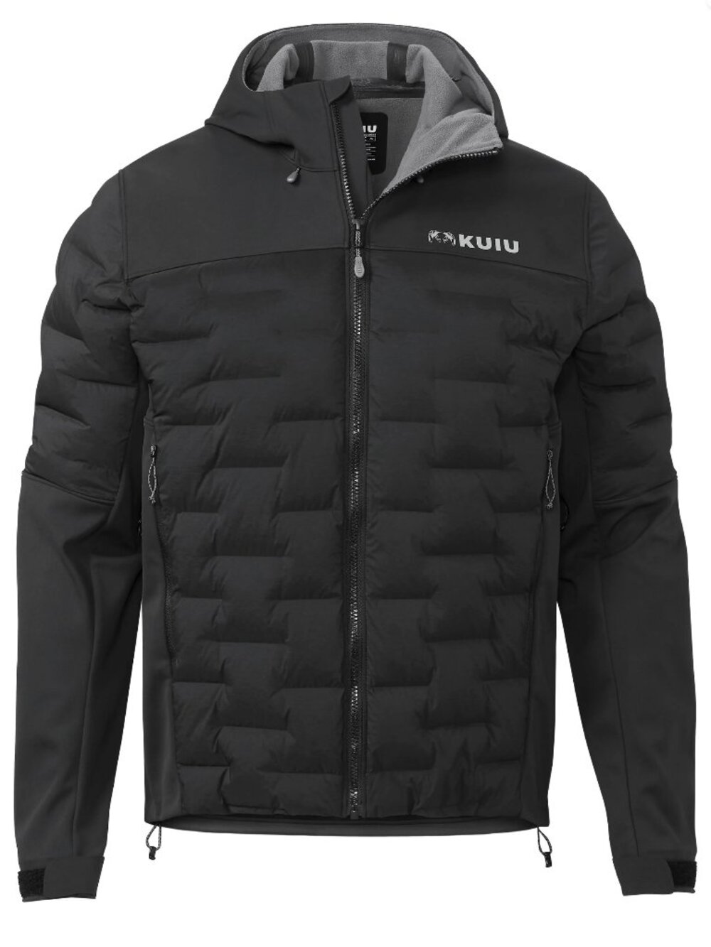$349 KUIU Axis Thermal Hybrid Hooded Jacket Carbon Black L Waterproof Windproof